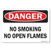 Signmission OSHA Danger Decal, No Smoking No Open Flames, 7in X 5in Decal, 5" W, 7" L, Landscape OS-DS-D-57-L-19447
